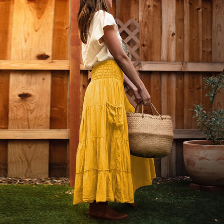 Flower's Cotton Maxi Skirt