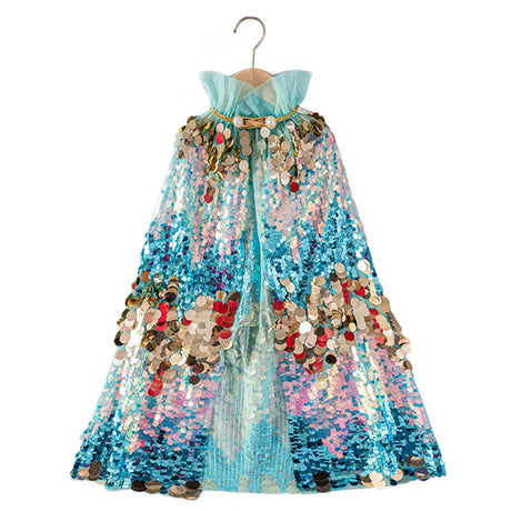 Shiny Rainbow Sequin Cloak Halloween Children's Dress Up Cape