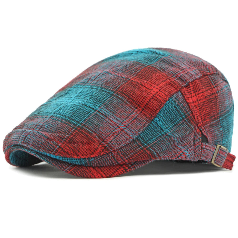 Bright Plaid Ivy Beret Caps
