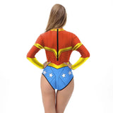 Silver or Gold Wonder Woman Long Sleeve One Piece Swimsuits Beach Bodies