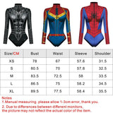 Spiderman Captain America Superhero Printed Long Sleeve Swimwear One-piece Surfing Swimsuit