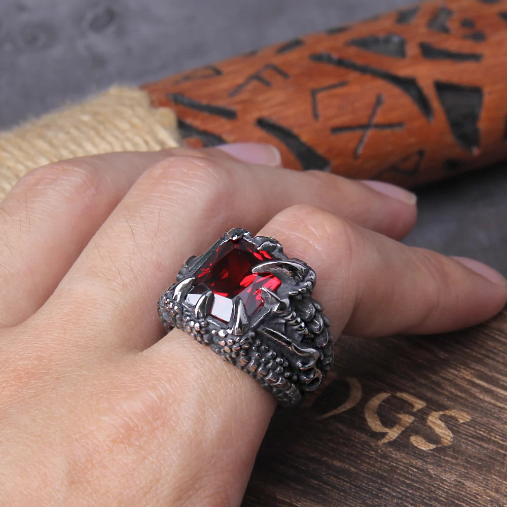 Dragon's Treasure Ring Stainless Steel with Wooden Box