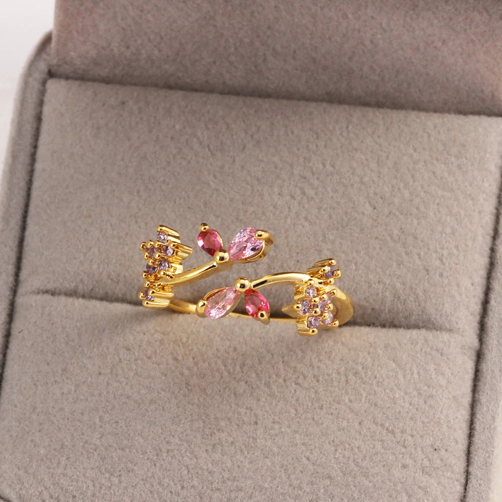 Sweet and Dainty Colourful Zircon Rings Gift Idea