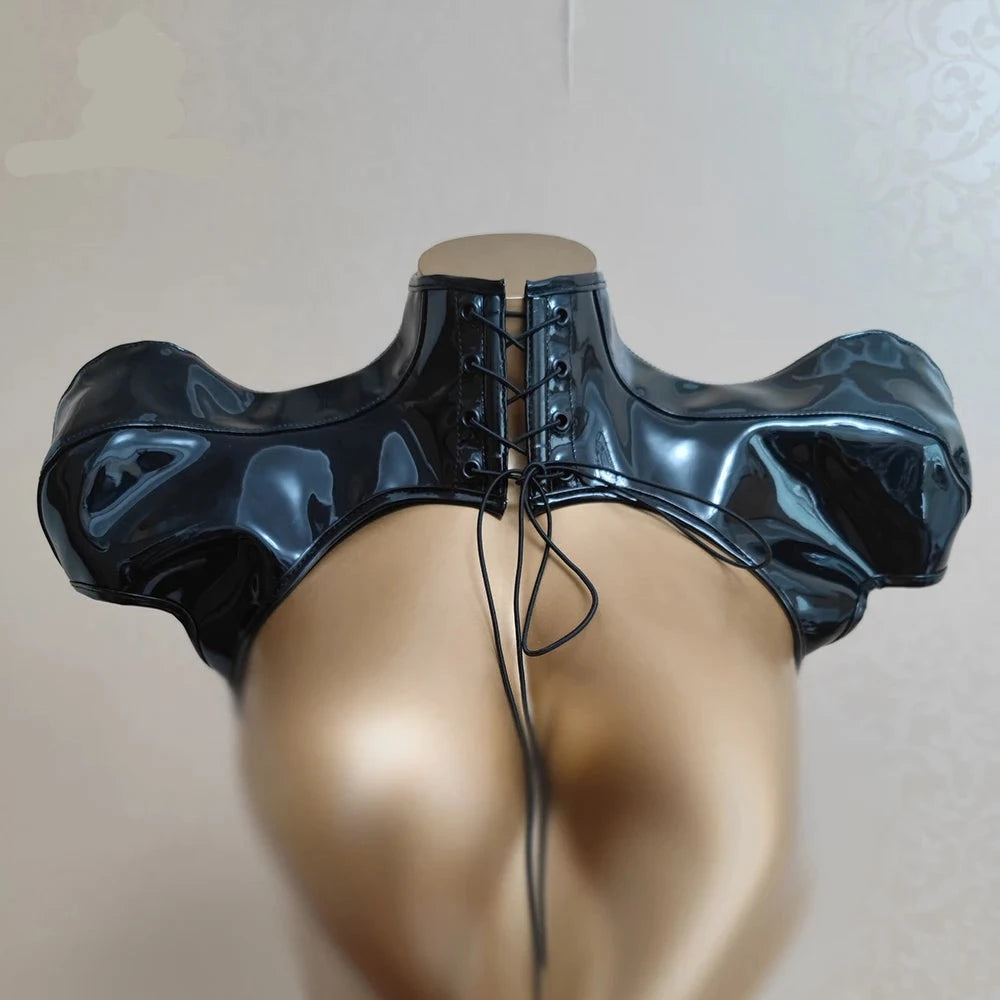 Lady Kolohe Black Patent Leather Lace Up Bolero Made To Measure