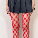 Diamond Check Fishnet Tights Pantyhose