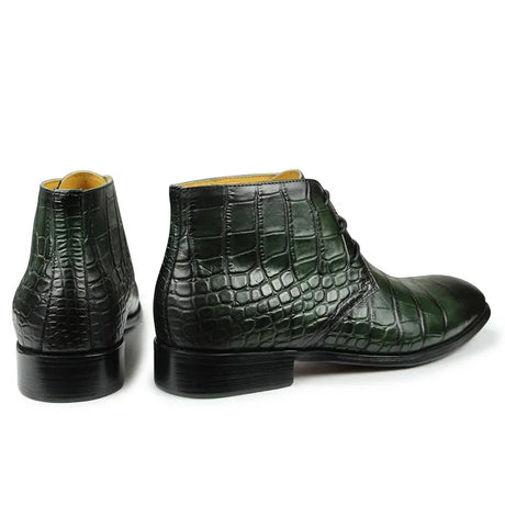 'Gator Men's Ankle Boots Genuine Leather Handmade Dress Shoes