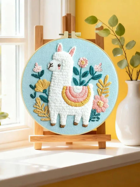 Llama Alpaca 20X20CM/15X15CM DIY Embroidery Kit for Beginners