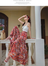 Fee Fee's Boho Floral Print Wide Leg Flare Pants
