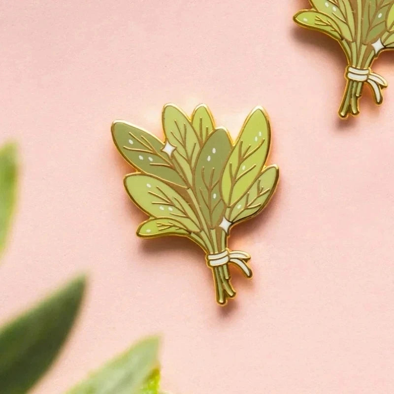 Wildflower Botanical Enamel Pins Badges