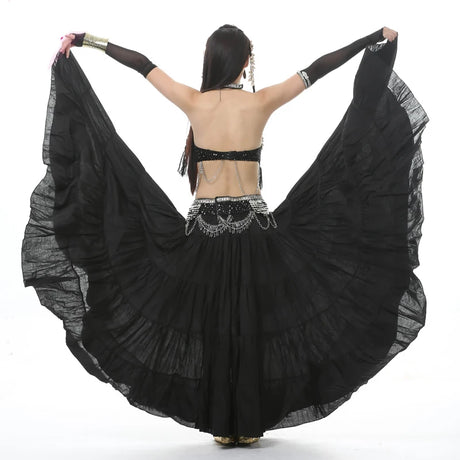 Tribal Belly Dance Flax Linen Gypsy Skirt Full Circle Dancewear 14 Colours