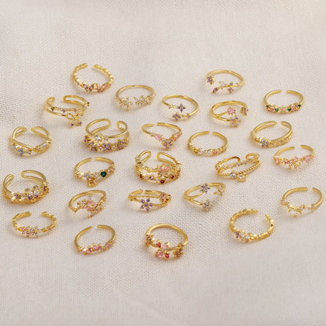 Sweet and Dainty Colourful Zircon Rings Gift Idea