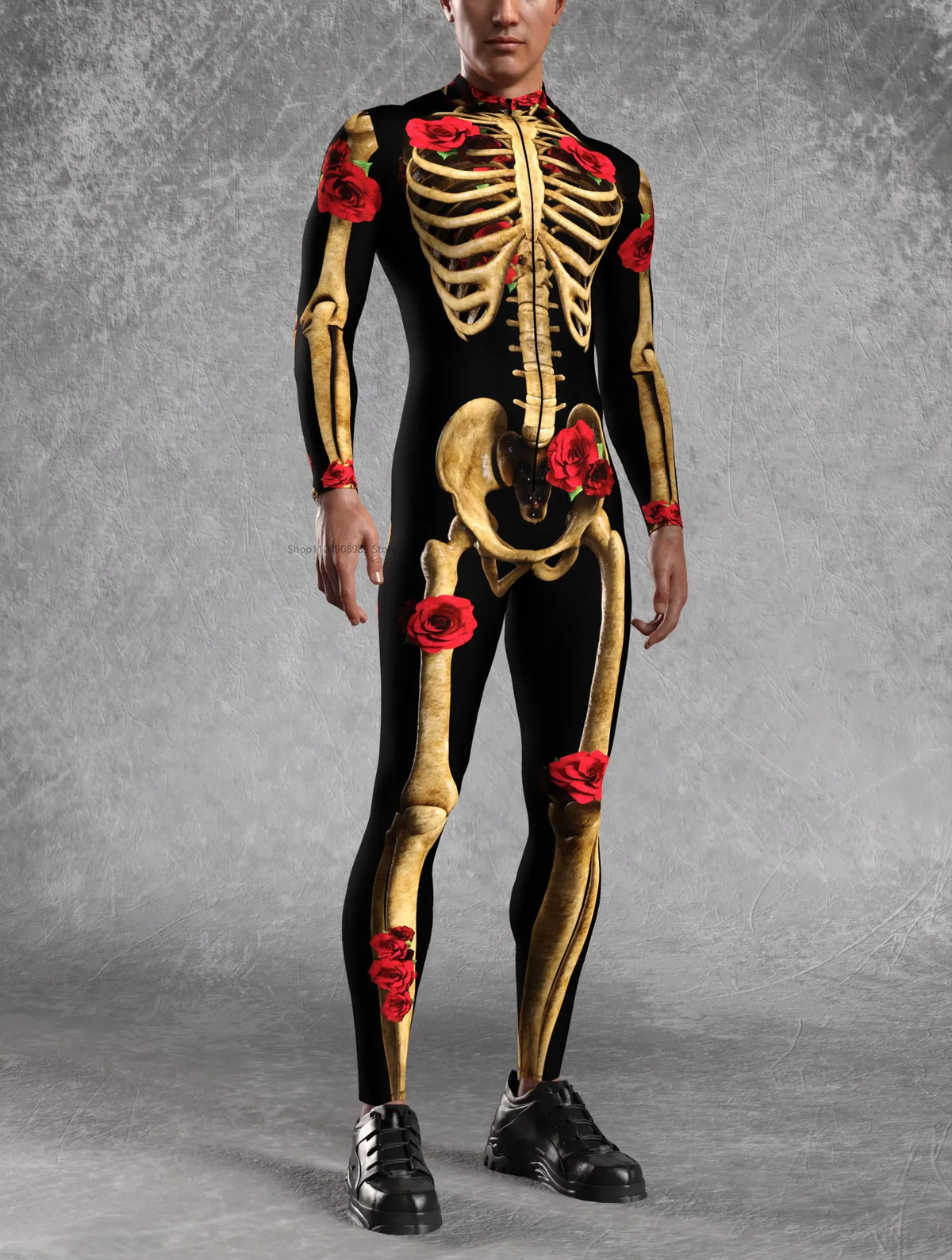 Skeleton Bodycon Jumpsuit Halloween Cosplay Costume Day Of The Dead Outfit