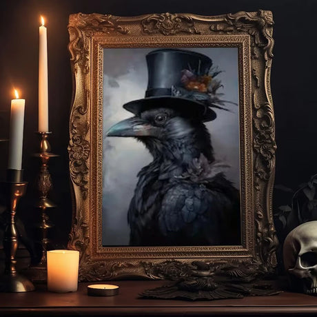 Dark Academia Gothic Art Animal Portrait Poster Prints