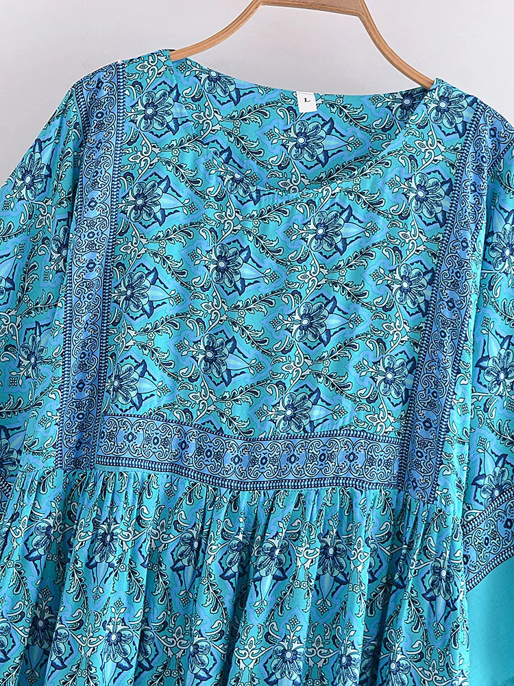 Mahleah's Boho Cotton Mini Dress Long Top