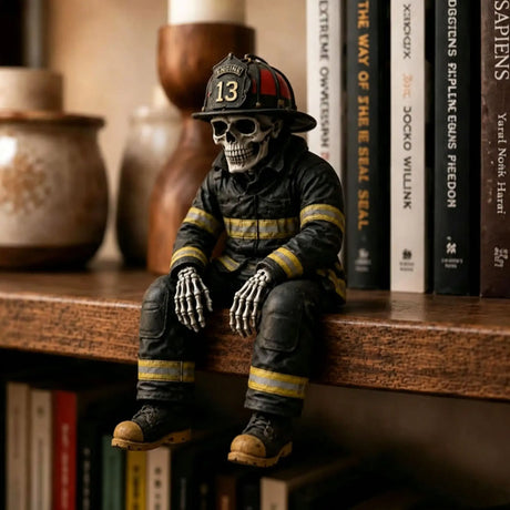 Gothic Dark Fantasy Book Shelf Figures Resin Figurines Grim Reaper Fantasy Library Decor