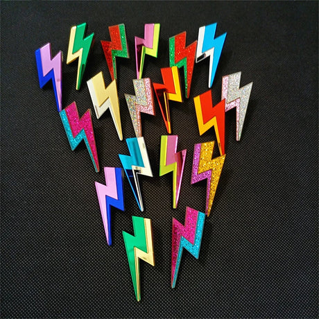 Glitter Lightning Flash Acrylic Stud Earrings