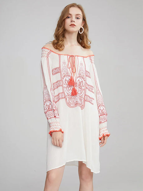 Mirai's Embroidered Boho Dress