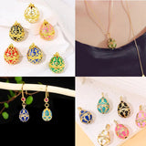 Enamel Easter Egg Pendants 18K Gold Plated Charms For DIY Earrings Necklaces Jewellery Making