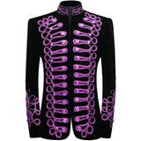 Mens Military Velvet Suit Blazer