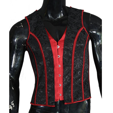 Men's Formal Boned Waistcoat Corset Vest Lace Up Burlesque Performance Stage Costume