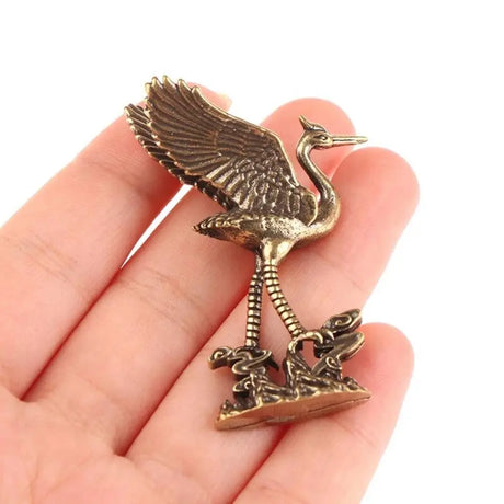 Flamingo and Crane Tea Pets Brass Figurines Miniatures