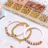 DIY Clay Beads Friendship  Bracelet Making Kit Golden Letter Beads for Jewellery Making