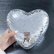Heart-Shaped Disco Mirror Ball Decorations