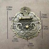 Round Metal Hasp with Floral Design Decorative Latch for Wooden DIY Projects