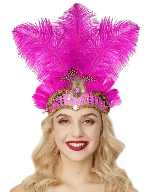 Carnival Feather Headband Mardi Gras Costume