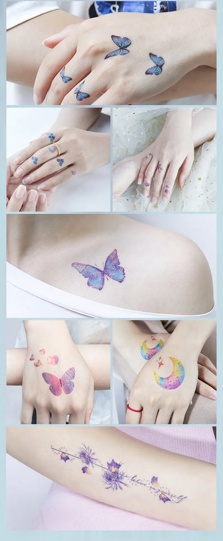 Temporary Face Tattoos Sparkly Fairy Butterfly Wings
