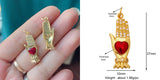 Red and Gold Sacred Heart Charms 18K Gold Plated for Jewellery Making