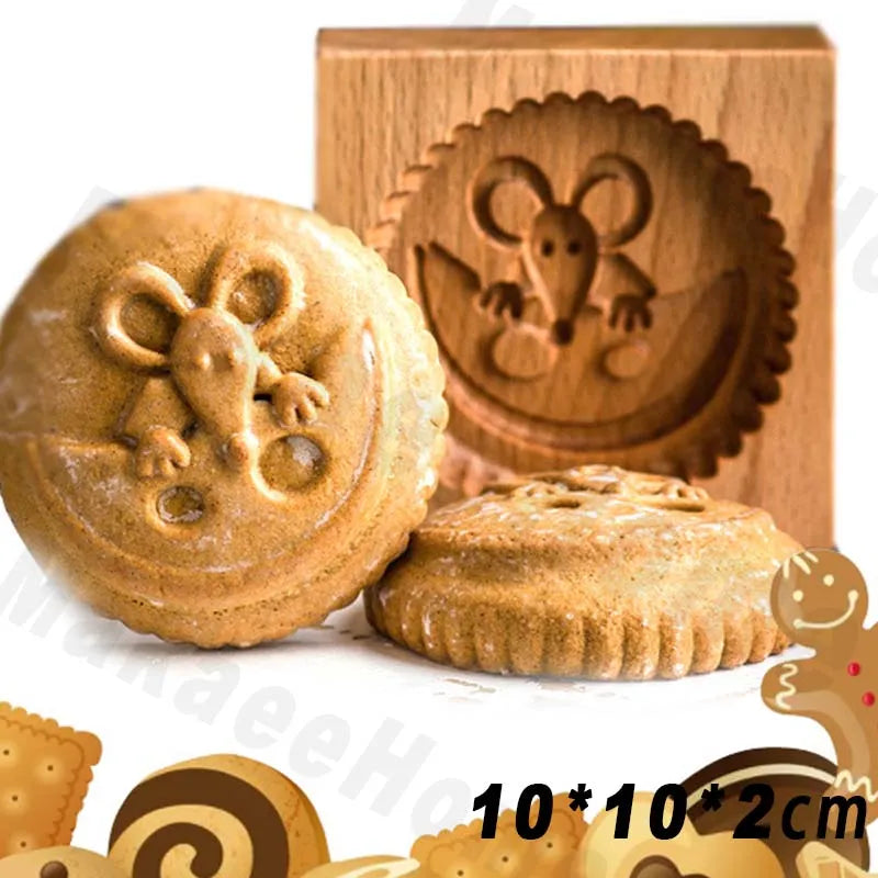 Wooden Cookie Moulds Baking Tools Christmas Easter
