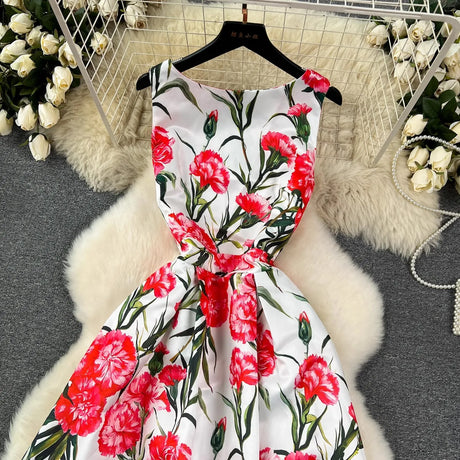 Spring Races Floral Tank Dress with Pockets