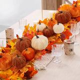 9pcs Velvet Artificial Pumpkins 3 Size Mixed Halloween Party Thanksgiving Home Table Decoration Autumn Fall Decor