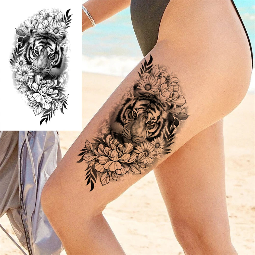 Large Peony Temporary Tattoos