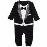 Baby Boy Gentleman Tuxedo Romper Cotton Clothes Newborn One-Piece Outfit Party Suit