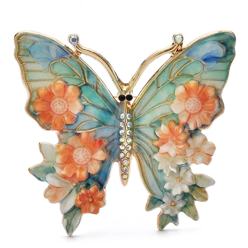 Flower Butterfly Brooches 5 Colours