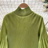 Petal Sleeves Pleated Tassel Dress Eight Colours