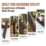 Embossed Genuine Leather Straight Knife Blade Cover Protector 300mm Sheath Scabbard