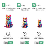 Rainbow Tabby Cat Wooden Jigsaw Puzzle Irregular Shape Pieces