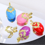 Enamel Easter Egg Pendants 18K Gold Plated Charms For DIY Earrings Necklaces Jewellery Making