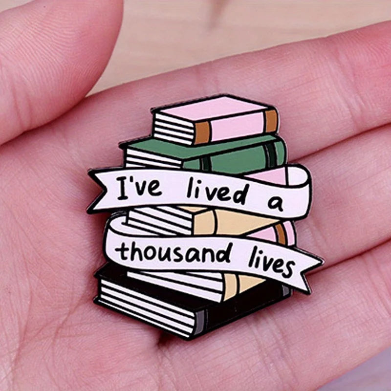"I've Lived A Thousand Lives" Book Quotes Enamel Pin Badge