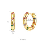 Colourful Zircon Gold Stud Earrings Mix'n'Match