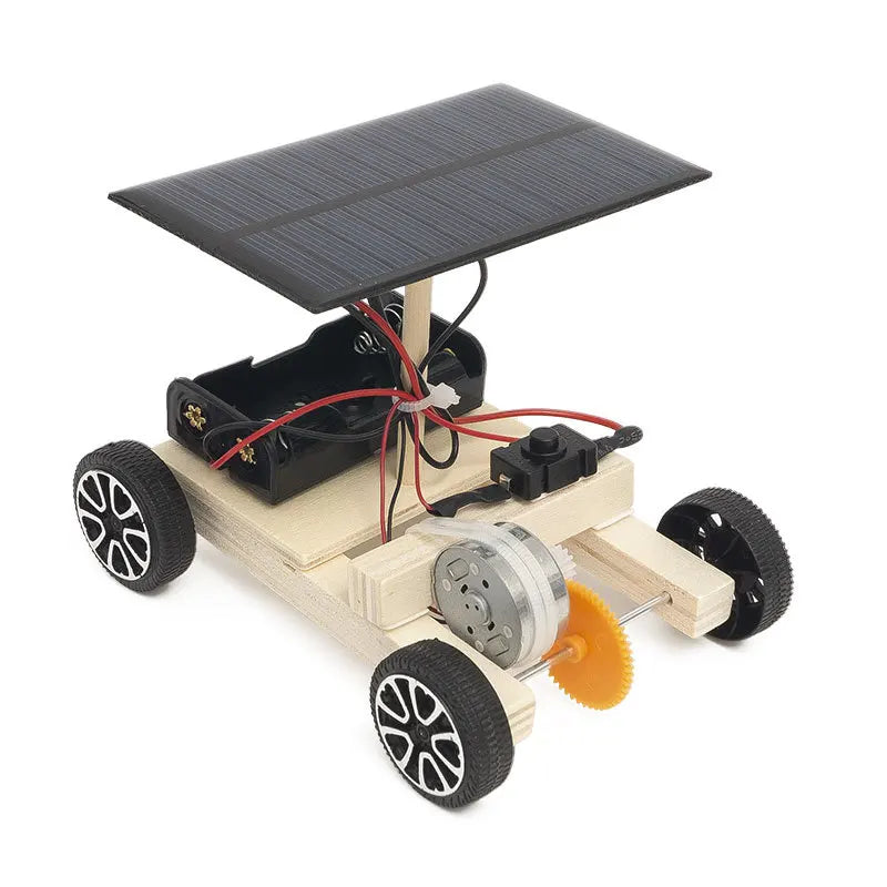 DIY Kids Wooden Solar Car Model Kit Toy Science Experimental Education Games