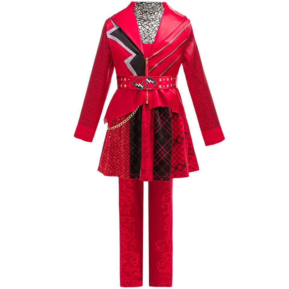 Descendants Cosplay Red Pink Chloe Kids Clothes Halloween Book Week Costumes