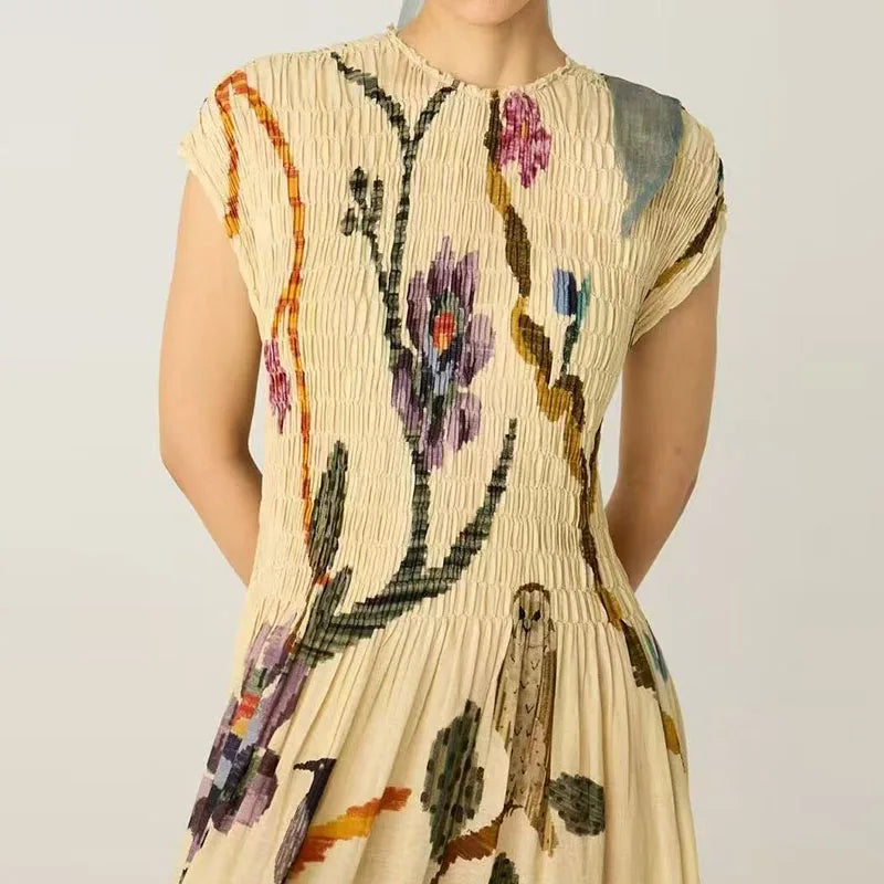 Nimue's Maxi Dress Comfortable Bohemian Art Print