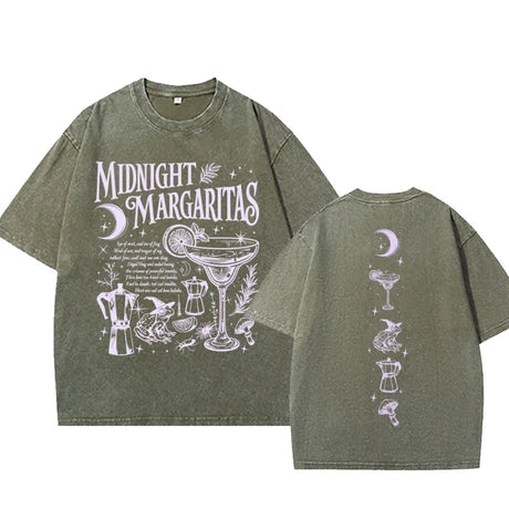 Vintage Washed Midnight Margaritas Cotton T-Shirt Practical Magic Tee