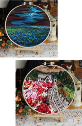 DIY Floral Landscapes Beginner Embroidery Set With Hoop DIY Craft Kits