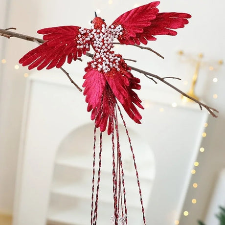 39cm Hummingbird Decoration Glitter Christmas Bird Handmade Xmas Ornaments