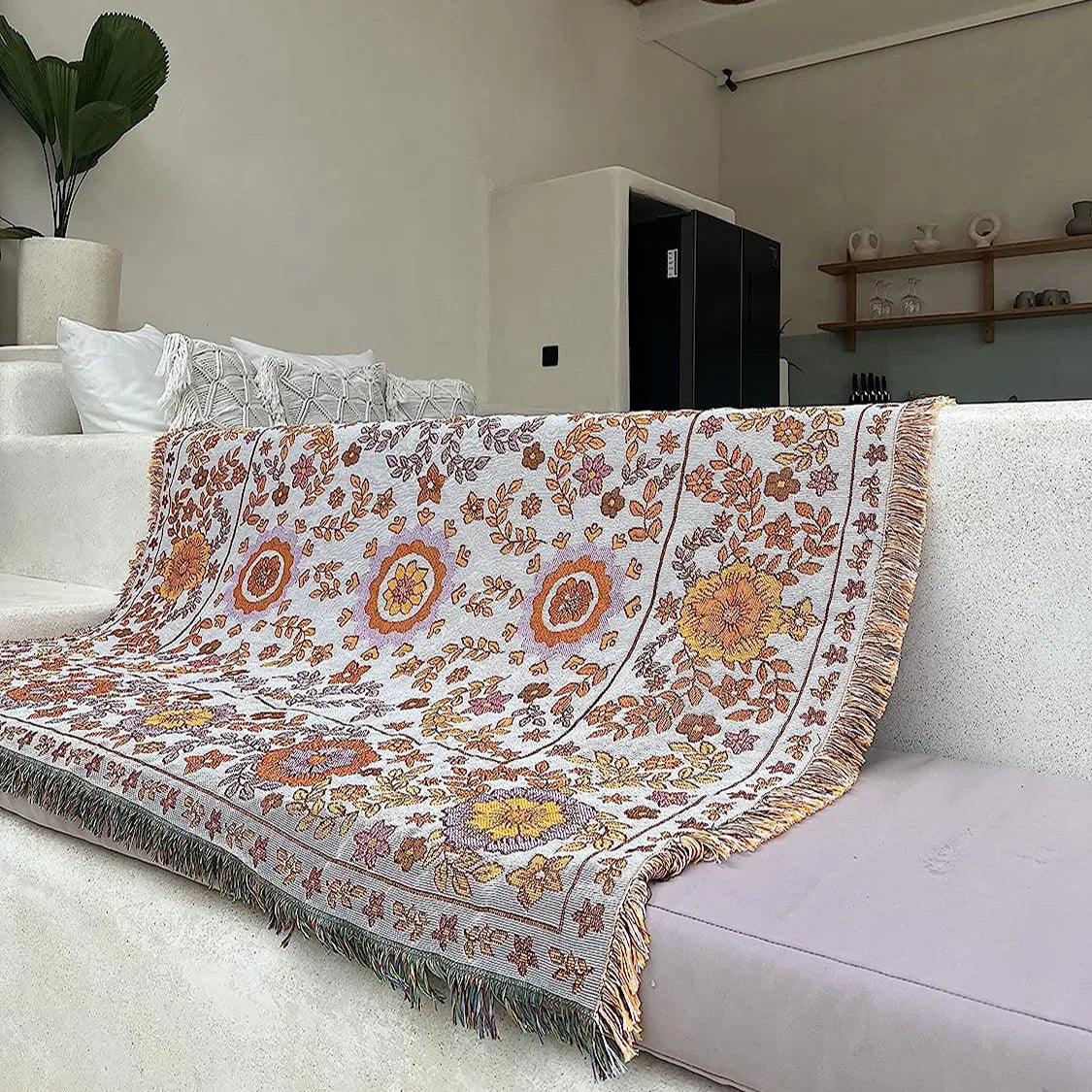 Boho Throw Blanket Outdoor Van Life Bedspread Beach Towel Yoga Mat